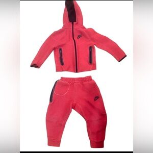 Nike Red and Black Tracksuit Set